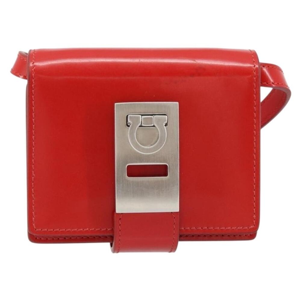 Salvatore Ferragamo Leather Gancini Shoulder Bag Red
